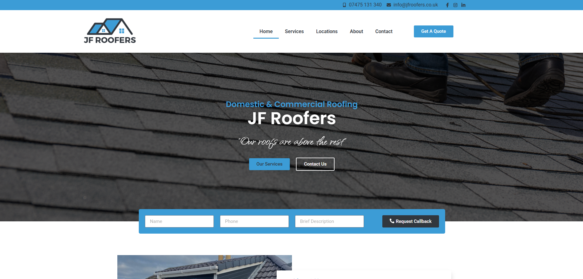 JF Roofer Website
