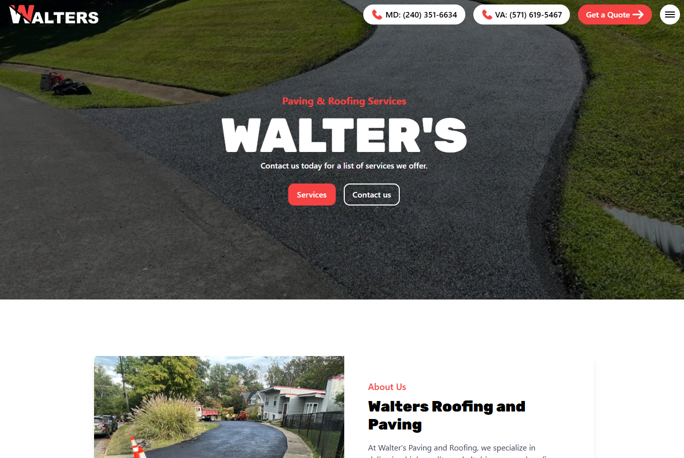 Walter Paving Website